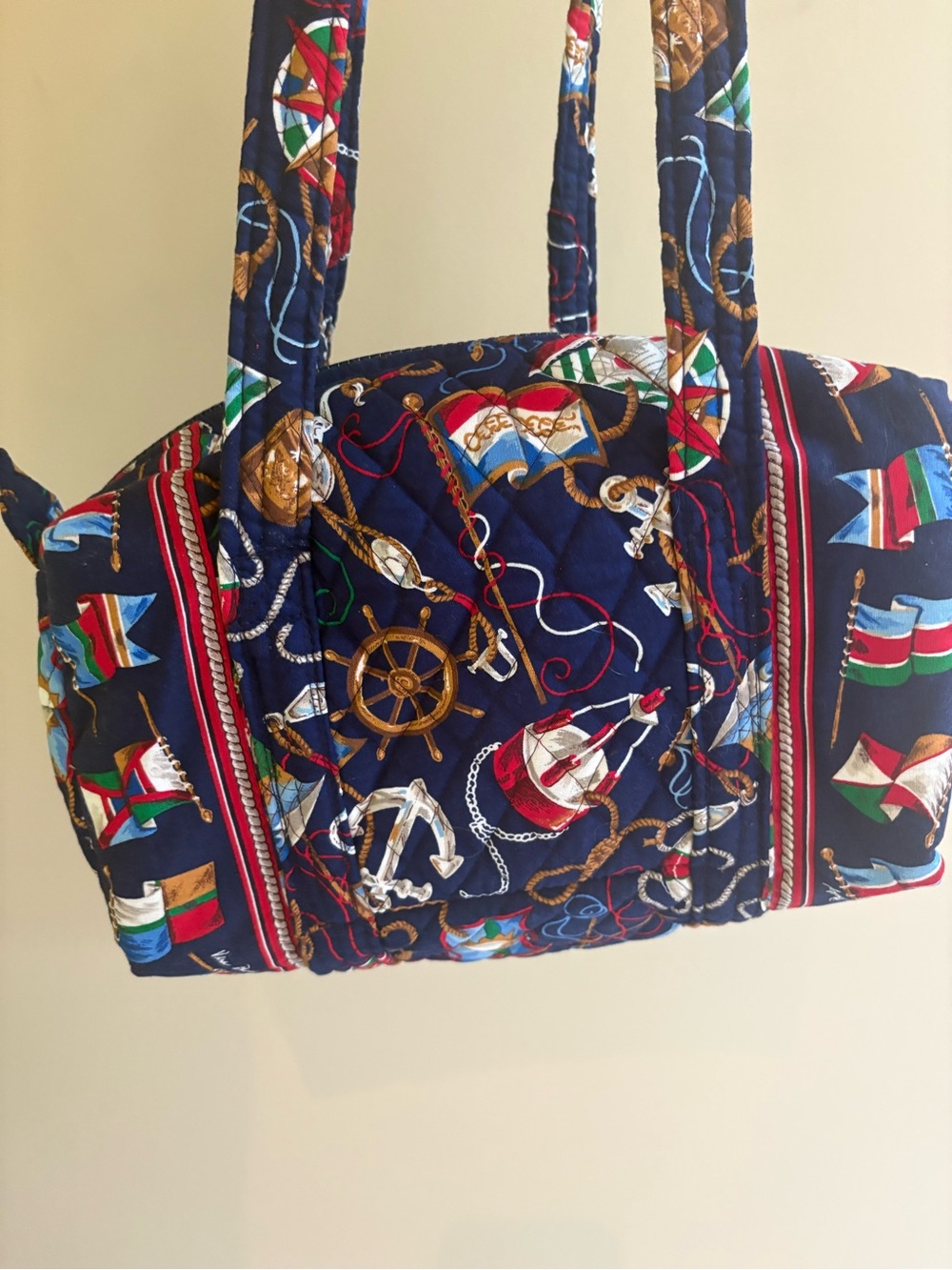Vintage 90s Vera Bradley Regatta Print Small Duffel Bag